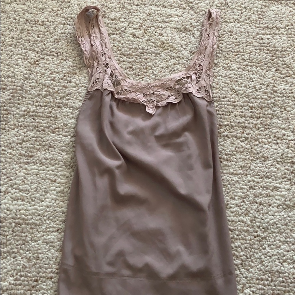 Pinky Tan with Lace Camisole Top